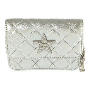 Chanel Lambskin Crystal Star Waist Chain Bum Bag Belt Bag Silver